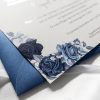 convite de casamento azul com selo 27.2019